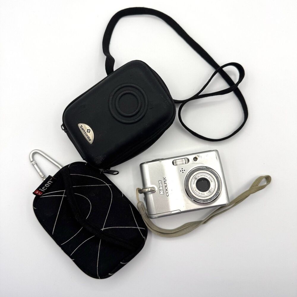 Nikon COOLPIX L10 5MP Silver Digital Camera Tested AA Battery Works